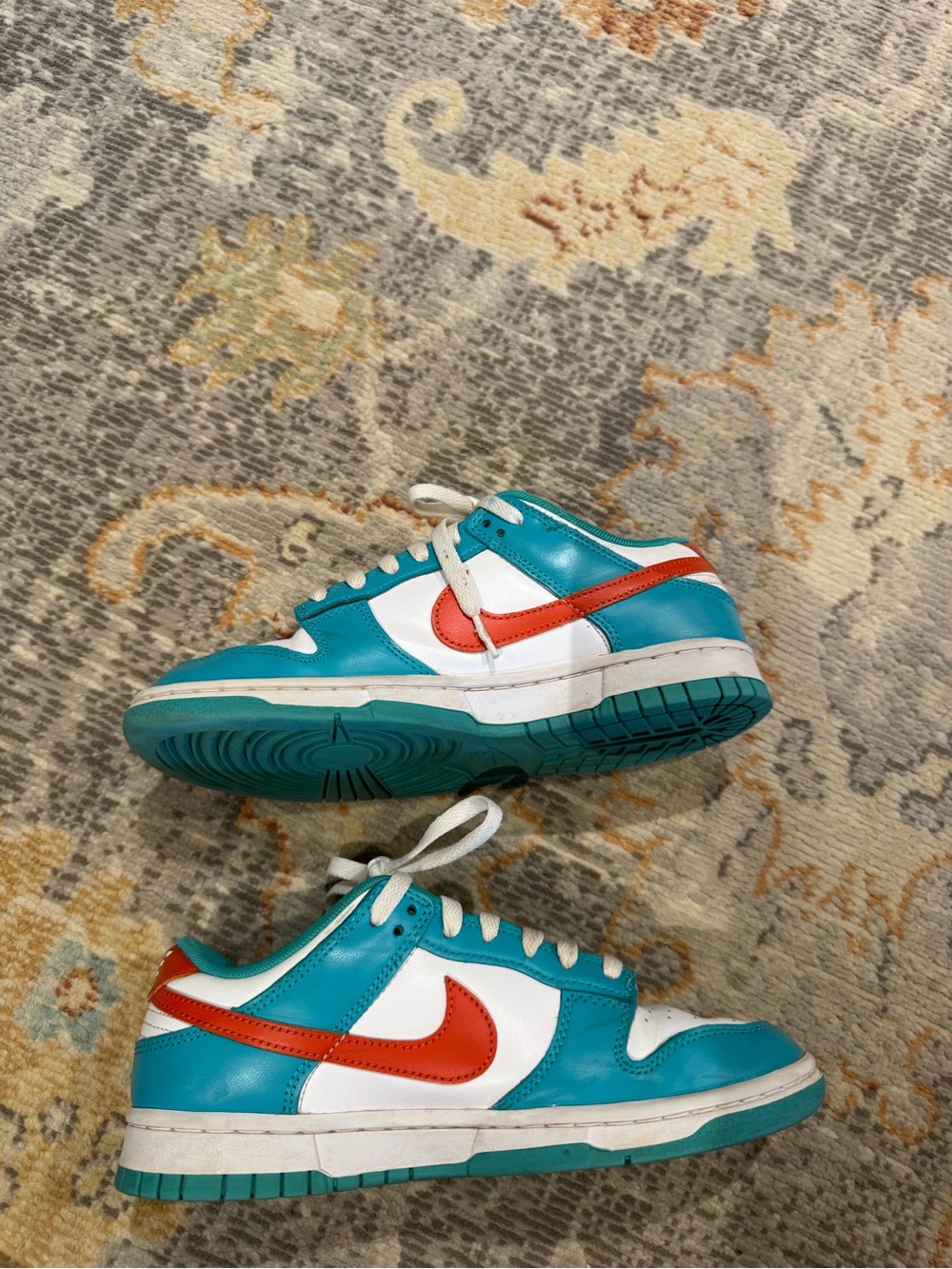 Nike Kids Teal, White & Orange Low-Top Sneakers